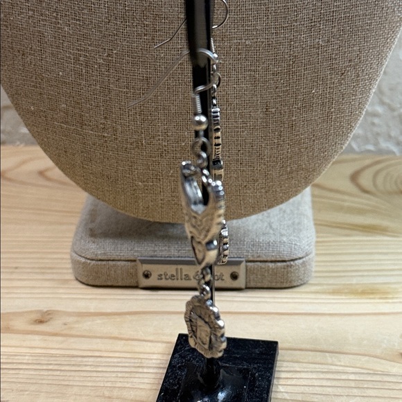 Harley-Davidson Silver and Blue Eagle Earrings - Picture 4 of 5